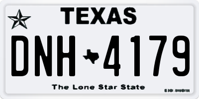 TX license plate DNH4179