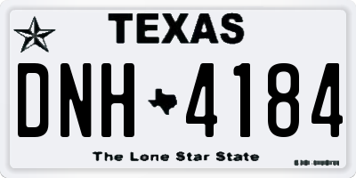 TX license plate DNH4184