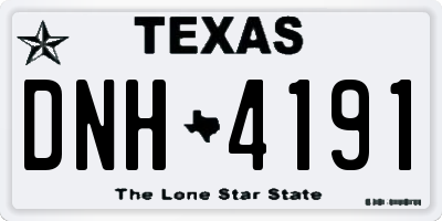 TX license plate DNH4191