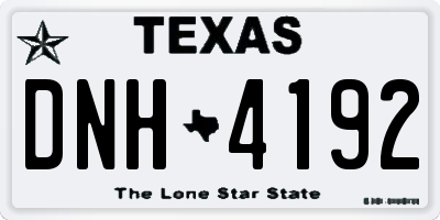 TX license plate DNH4192