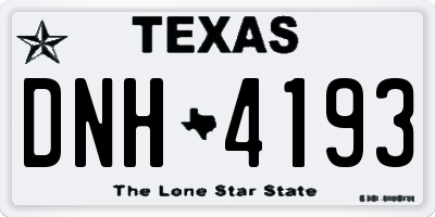 TX license plate DNH4193
