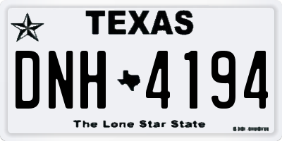 TX license plate DNH4194