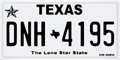 TX license plate DNH4195