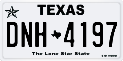 TX license plate DNH4197