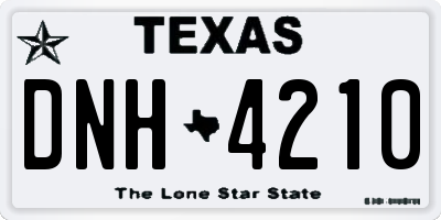 TX license plate DNH4210