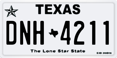 TX license plate DNH4211