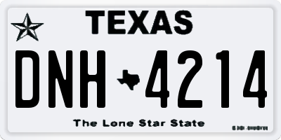 TX license plate DNH4214