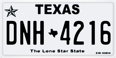 TX license plate DNH4216