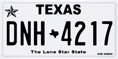 TX license plate DNH4217