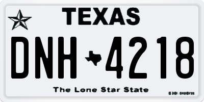 TX license plate DNH4218