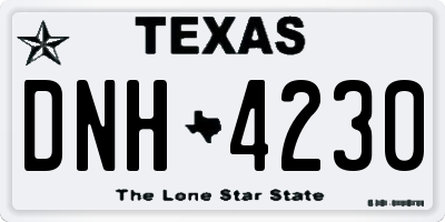 TX license plate DNH4230