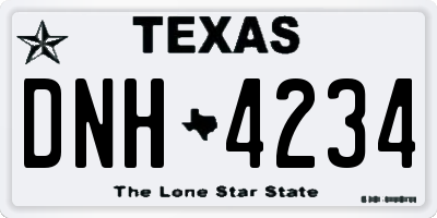 TX license plate DNH4234