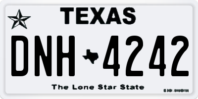 TX license plate DNH4242