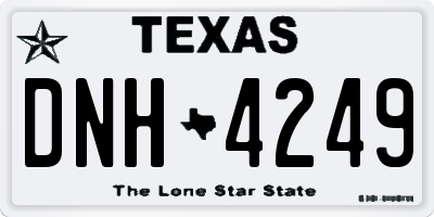 TX license plate DNH4249