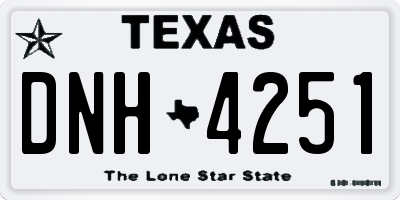 TX license plate DNH4251