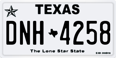 TX license plate DNH4258