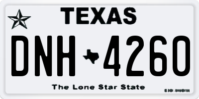 TX license plate DNH4260