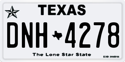 TX license plate DNH4278