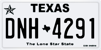 TX license plate DNH4291