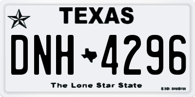 TX license plate DNH4296