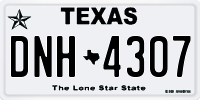 TX license plate DNH4307