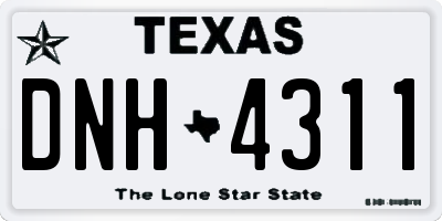 TX license plate DNH4311