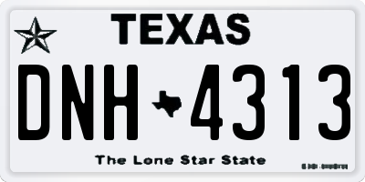 TX license plate DNH4313