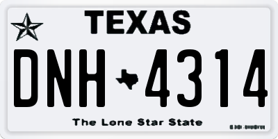 TX license plate DNH4314