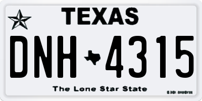TX license plate DNH4315