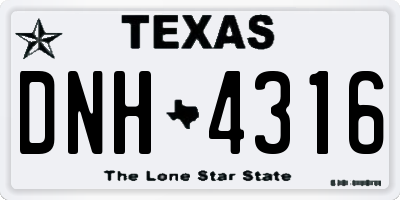 TX license plate DNH4316