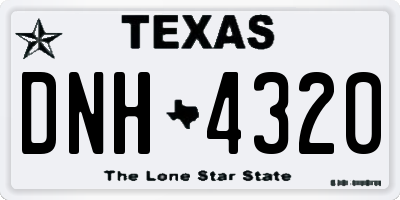 TX license plate DNH4320