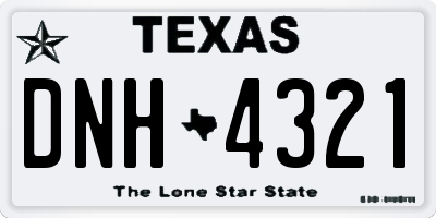 TX license plate DNH4321