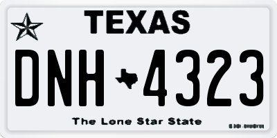 TX license plate DNH4323