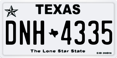 TX license plate DNH4335