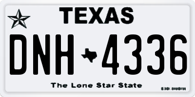 TX license plate DNH4336
