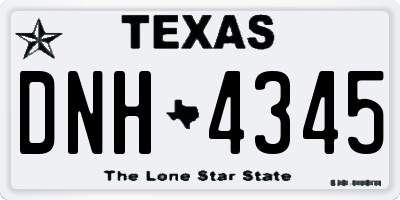 TX license plate DNH4345