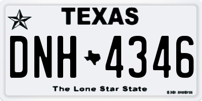 TX license plate DNH4346