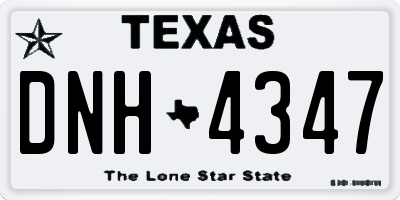 TX license plate DNH4347