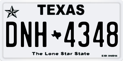 TX license plate DNH4348