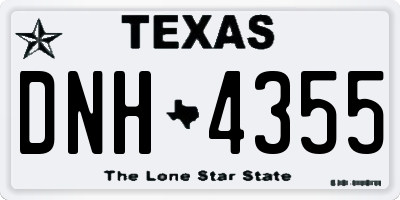 TX license plate DNH4355