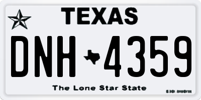 TX license plate DNH4359