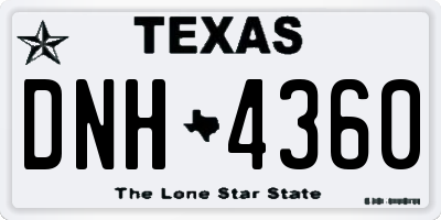 TX license plate DNH4360