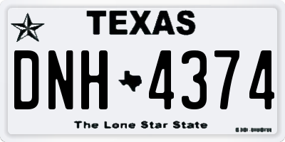 TX license plate DNH4374