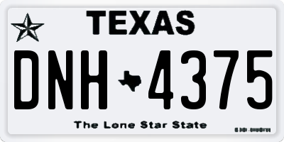 TX license plate DNH4375