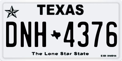 TX license plate DNH4376
