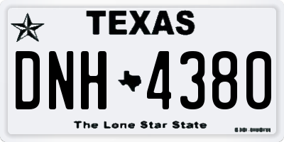 TX license plate DNH4380