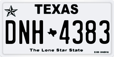 TX license plate DNH4383