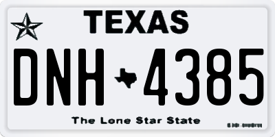 TX license plate DNH4385