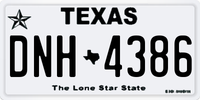 TX license plate DNH4386