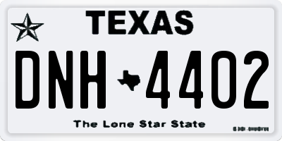 TX license plate DNH4402
